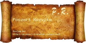 Poszert Rozvita névjegykártya